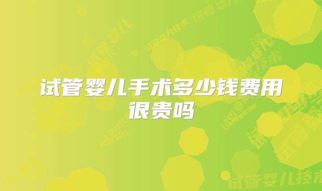 试管婴儿手术多少钱费用很贵吗