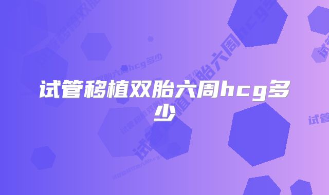 试管移植双胎六周hcg多少