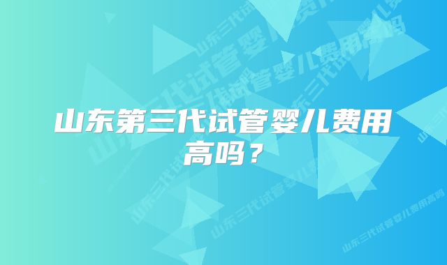 山东第三代试管婴儿费用高吗？