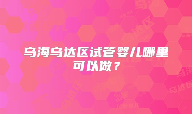 乌海乌达区试管婴儿哪里可以做？