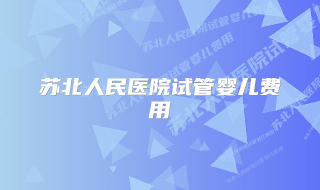 苏北人民医院试管婴儿费用