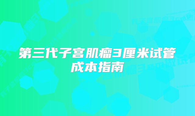 第三代子宫肌瘤3厘米试管成本指南