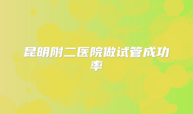 昆明附二医院做试管成功率