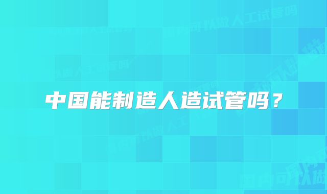 中国能制造人造试管吗？